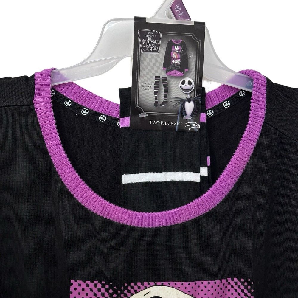 Disney Nightmare Before Christmas Women Size 2X Sleep Shirt + Socks Pajamas NWT - Picture 3 of 10